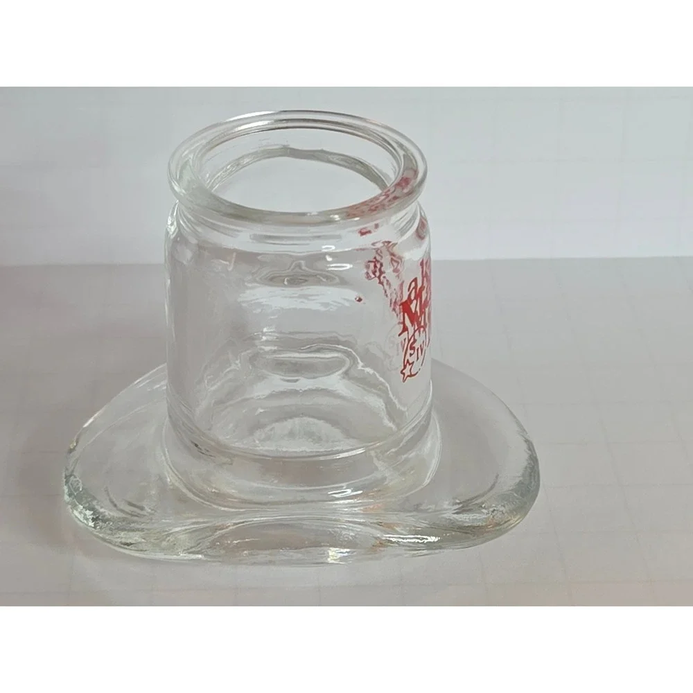 Set of 2 Vintage Maker's Mark Whiskey Cowboy Hat‎ Shaped Shot Glasses